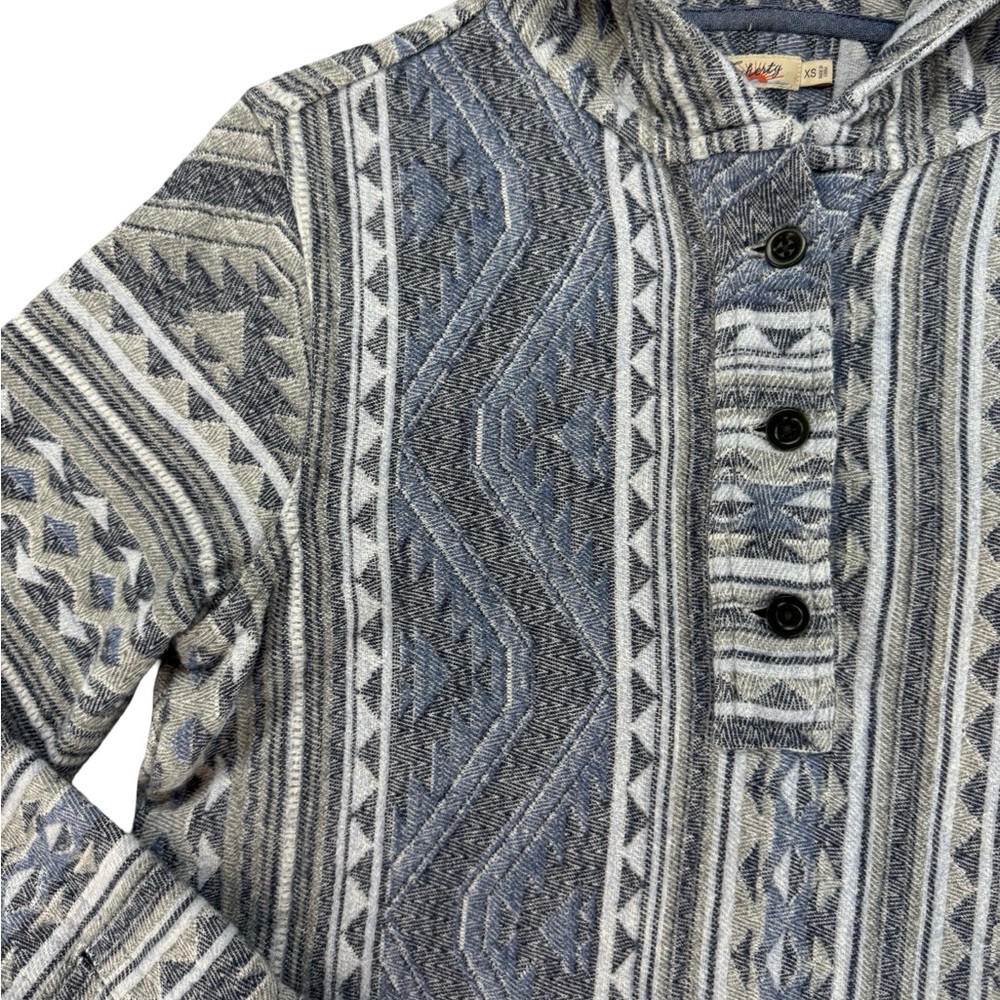 Faherty Aztec Patterned Hooded Pullover Xs - image 2
